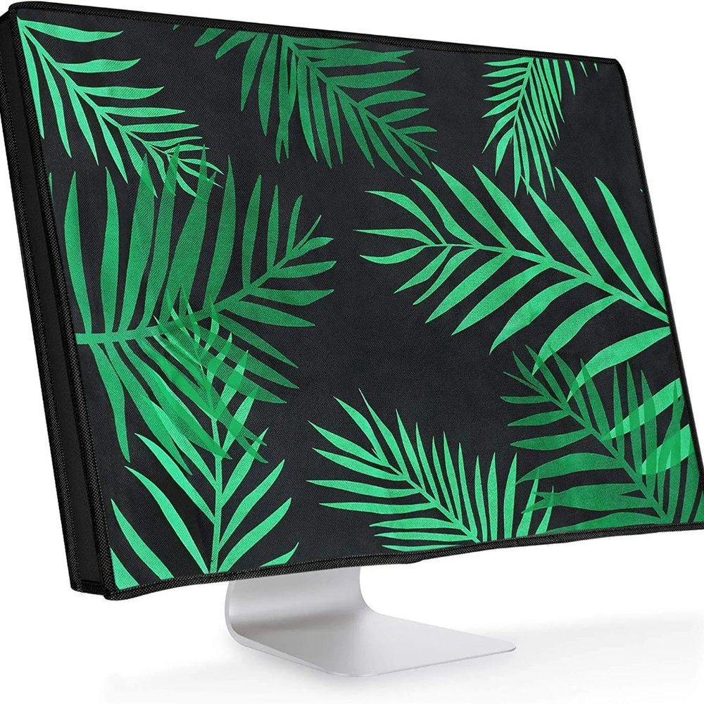 Computer Monitor Cover Compatible with 27-28" Monitor - Palm Leaves